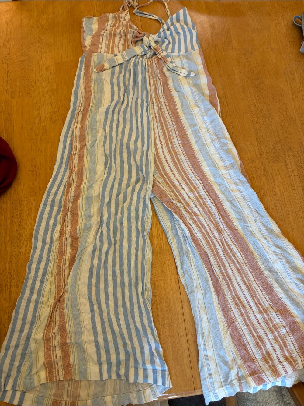 Lightweight Striped Red, White, and Blue Jumpsuit